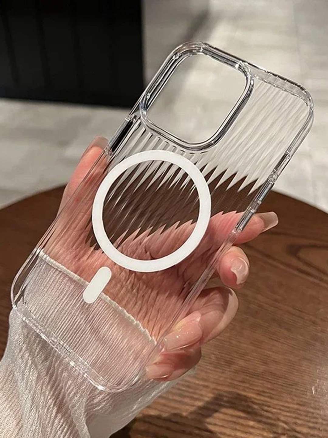 

Luxury Kase Solid iPhone 15 Pro Back Case, Transparent