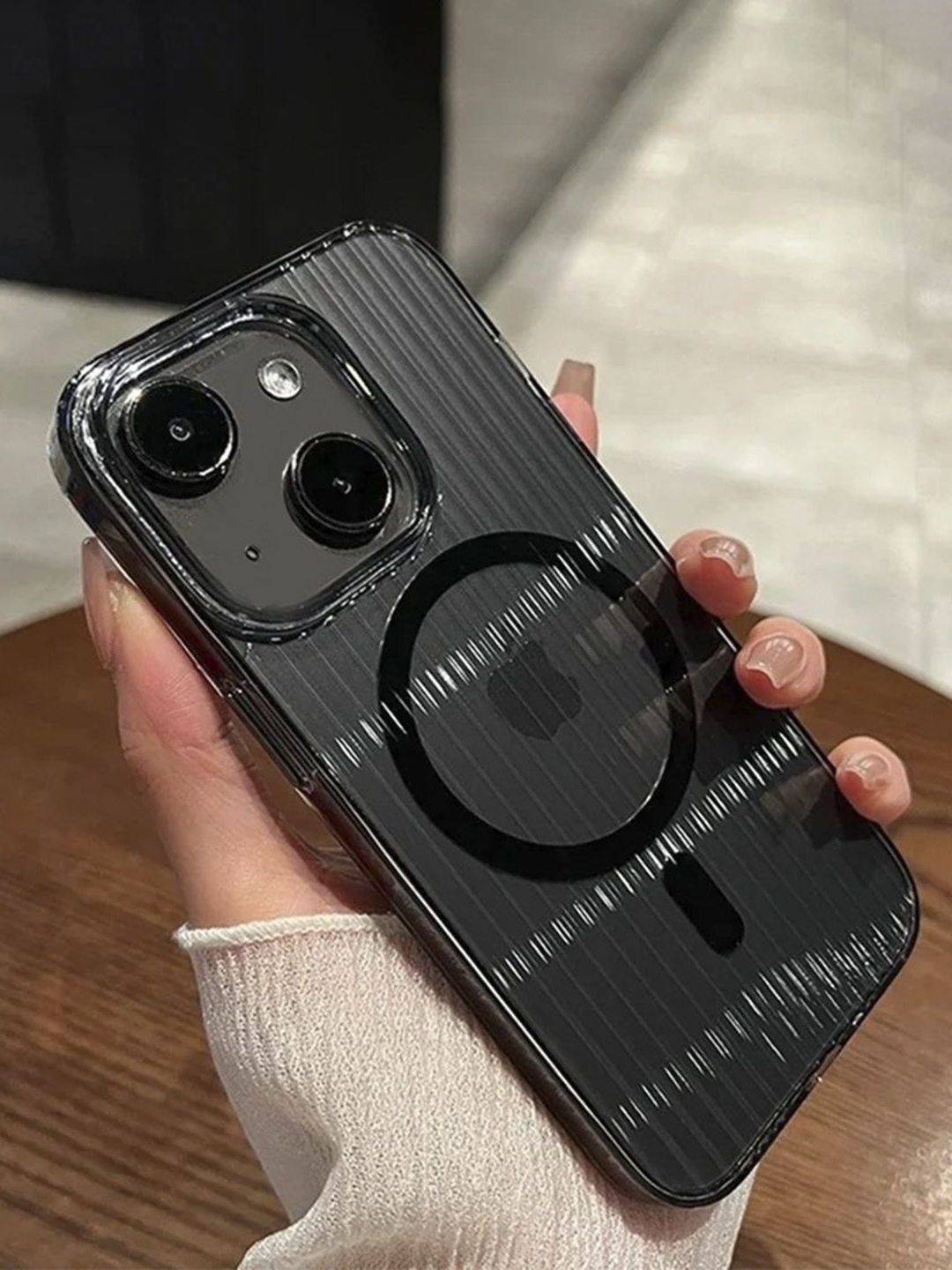 

Luxury Kase LK171 Solid iPhone 13 Magnetic Mag-Safe Back Case, Transparent