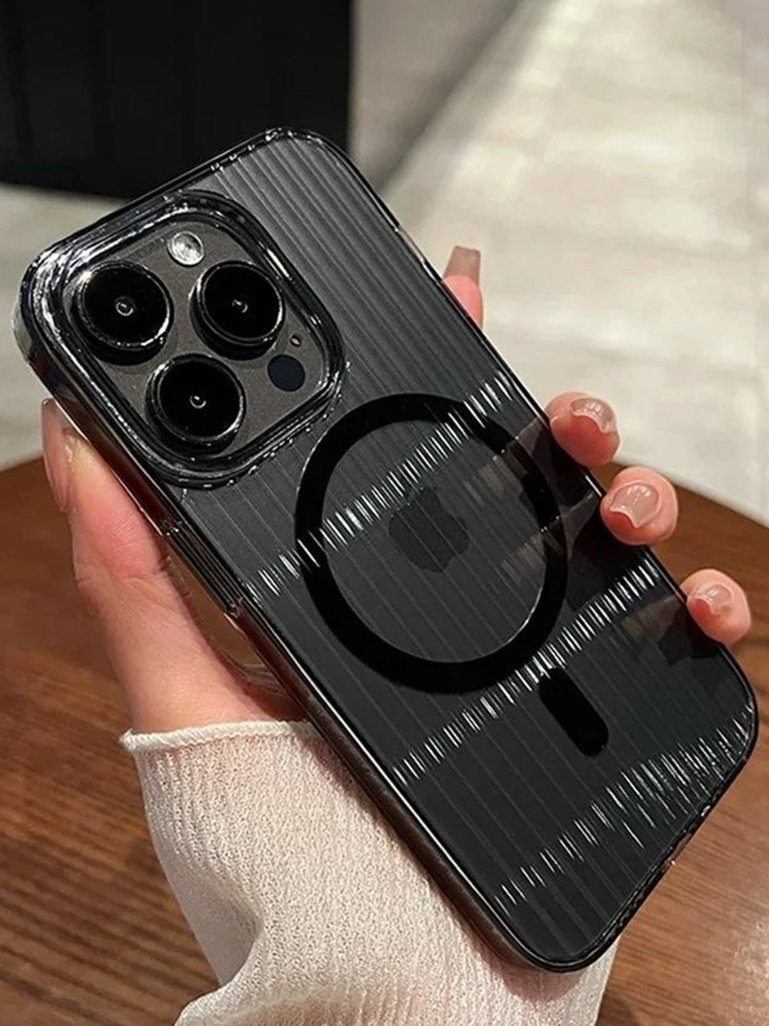 

Luxury Kase LK171 Solid iPhone 16 Pro Back Case, Transparent