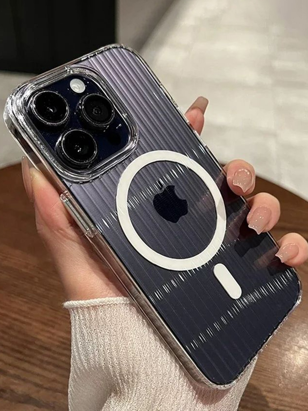 

Luxury Kase Textured iPhone 13 Pro Back Case, Transparent