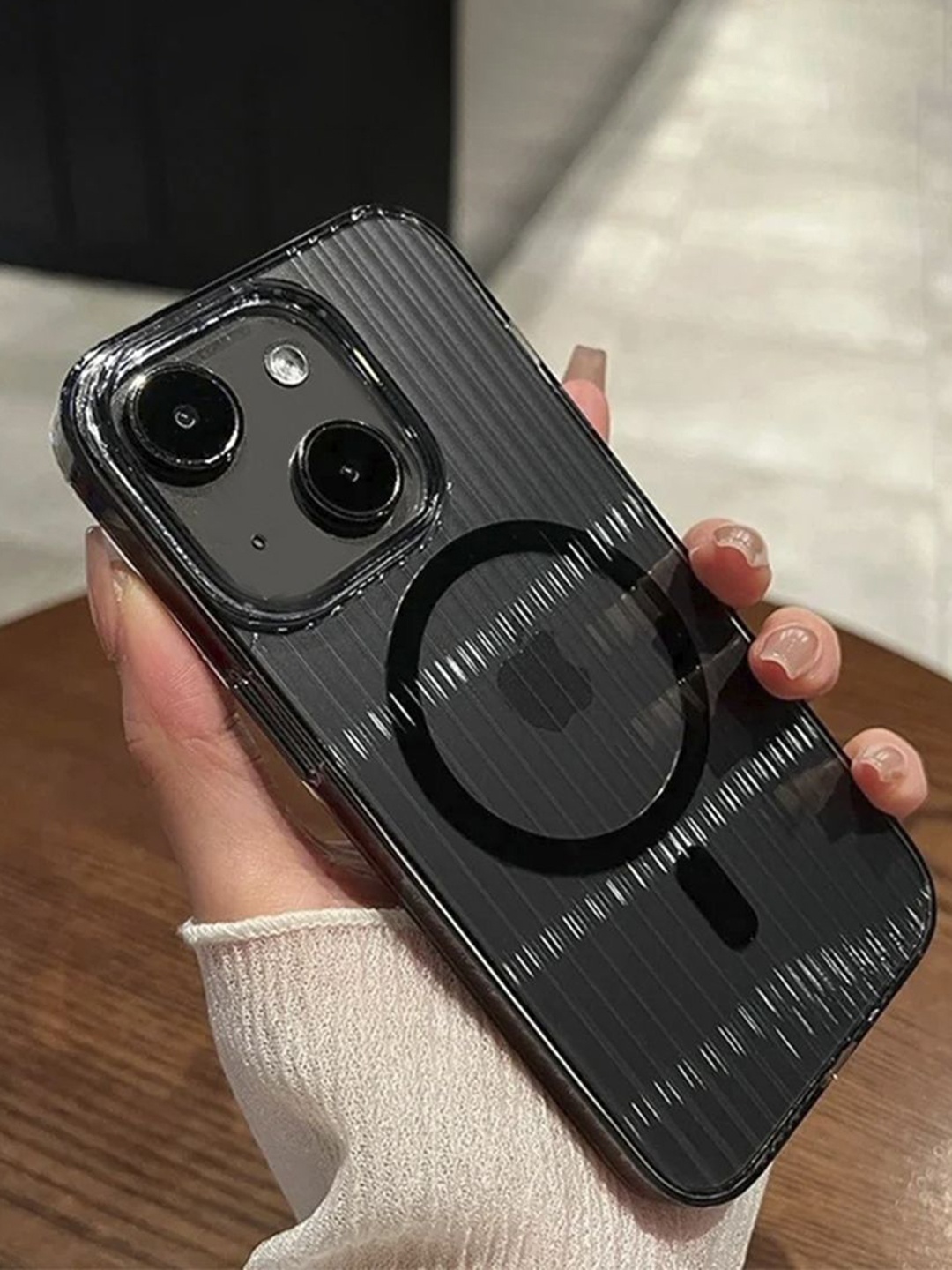 

Luxury Kase Solid iPhone 14 Plus Back Case, Transparent