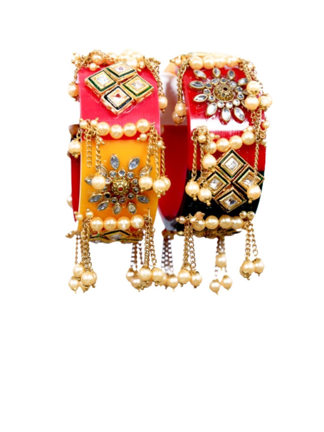 

Align Set Of 2 Gold Plated Beaded Chuda Bangles