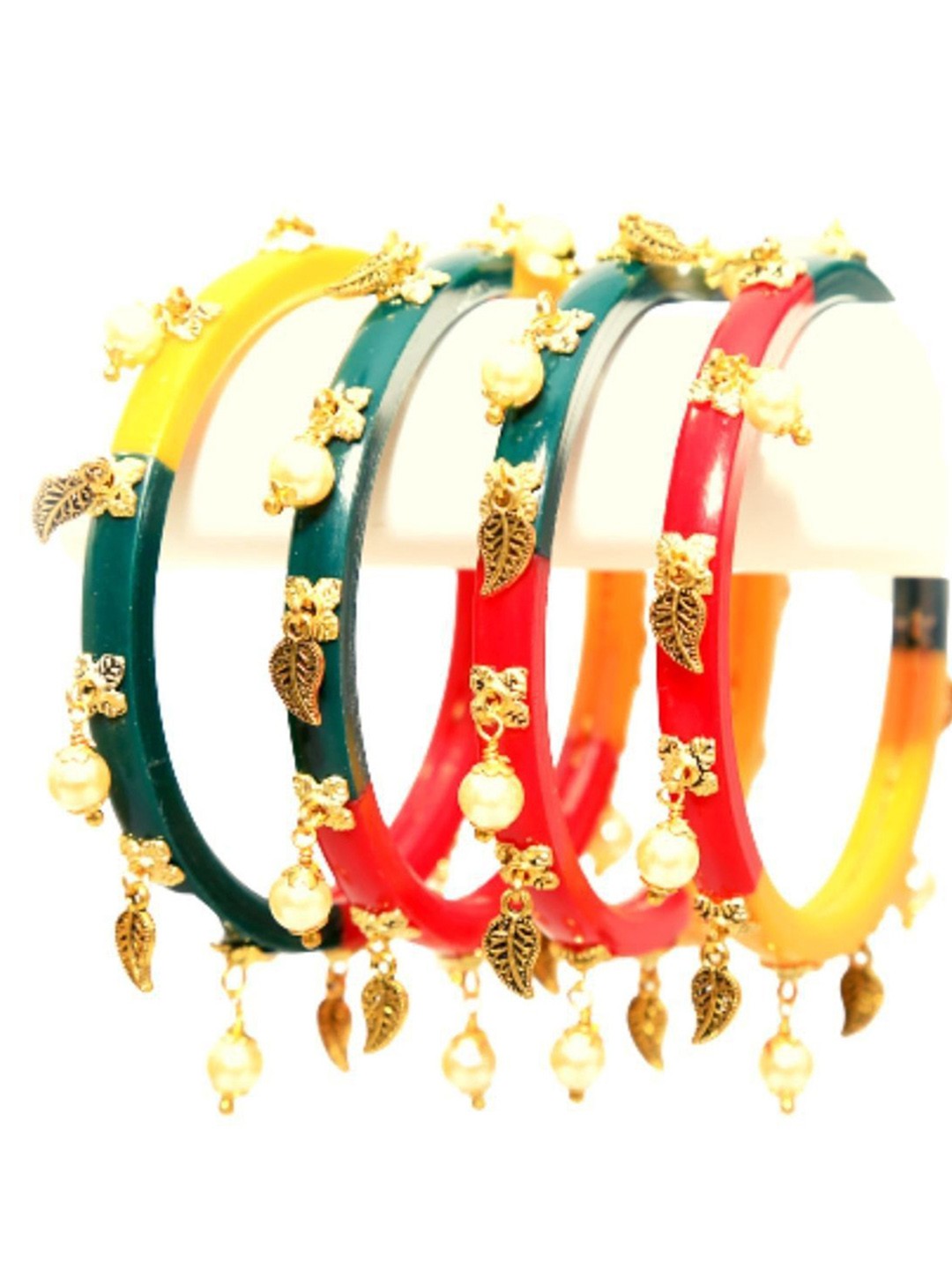 

Align Set Of 4 Gold-Plated Pearls Beaded Bangles