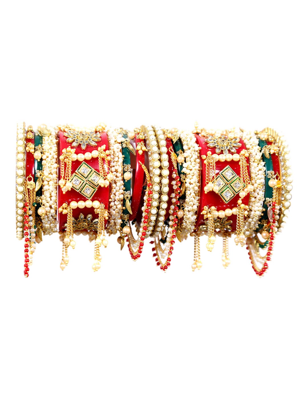 

Align Set Of 2 Gold Plated Pearls Chuda Bangles
