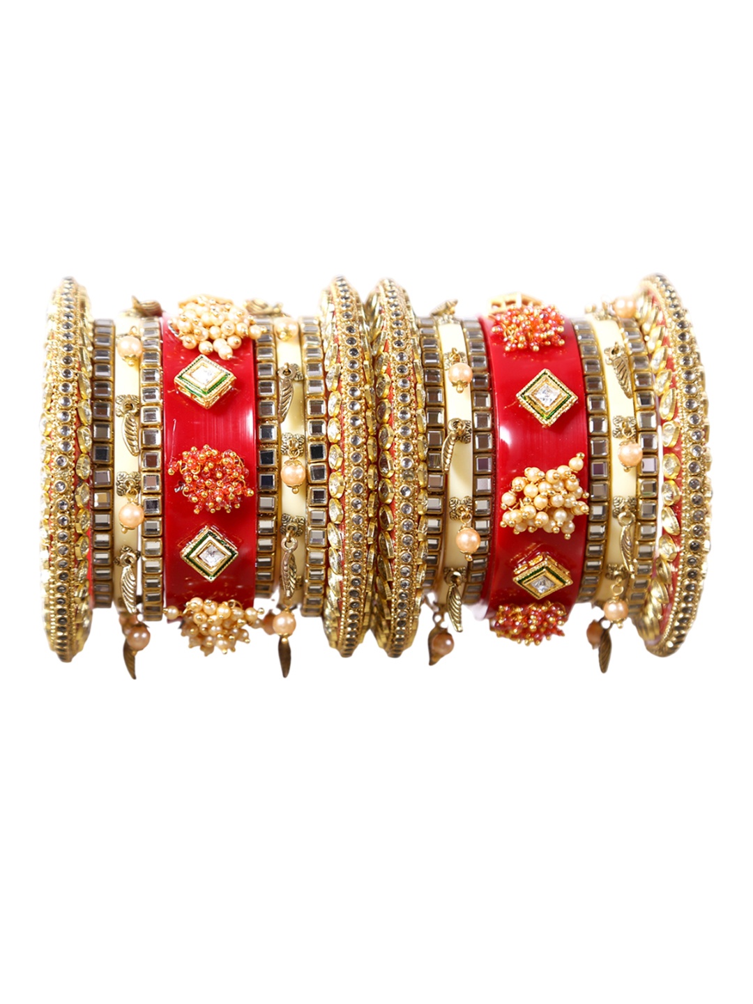 

Align Pack of 2 Gold-plated Artificial Stone-Studded & Beaded Chudas