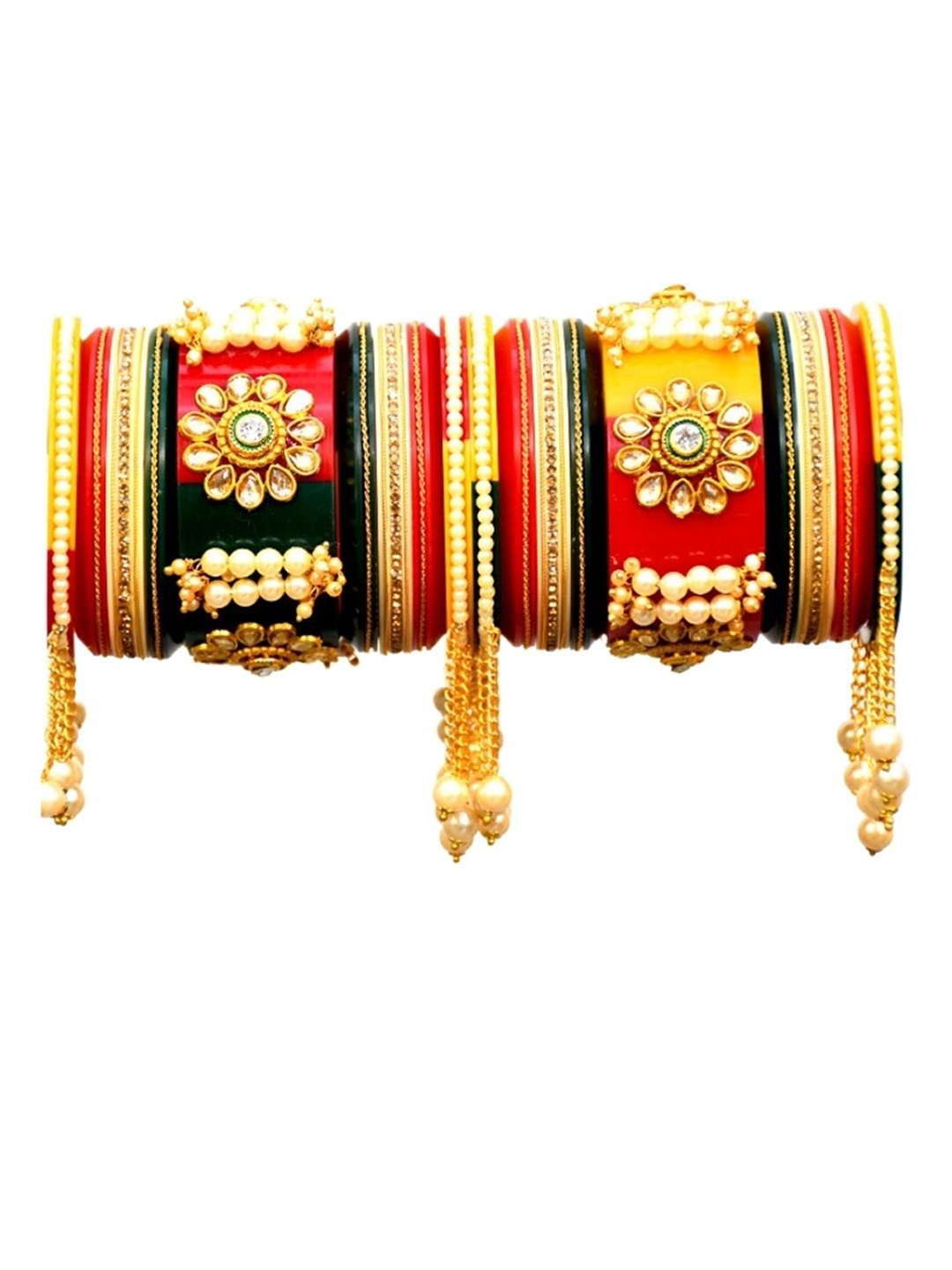 

Align Set Of 2 Gold Plated Beaded Chuda Bangles