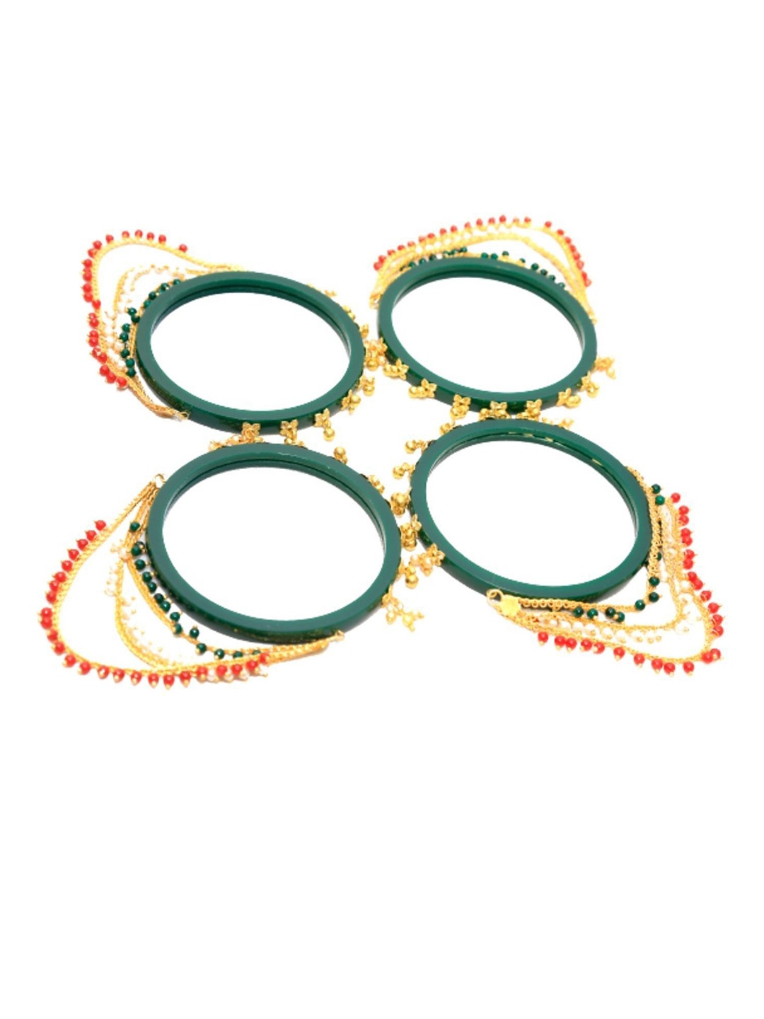 

Align Set Of 4 Gold-Plated Pearl Beaded Chuda Bangles