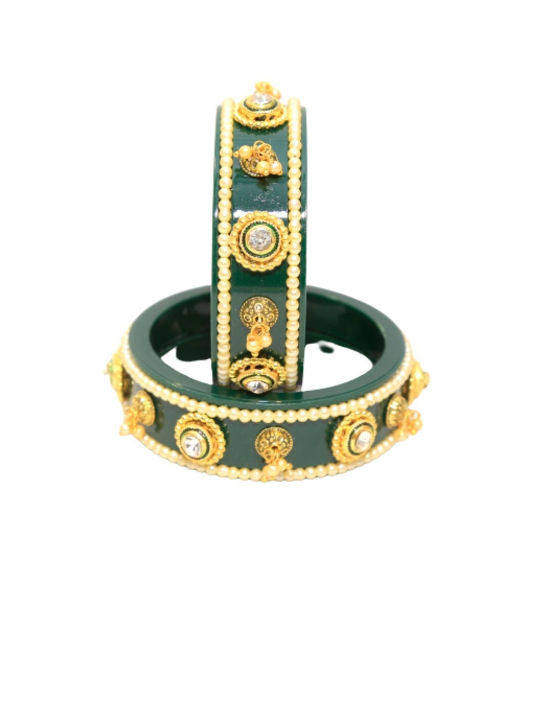 

Align Set Of 2 Gold-Plated Pearl Beaded Kada Bangles
