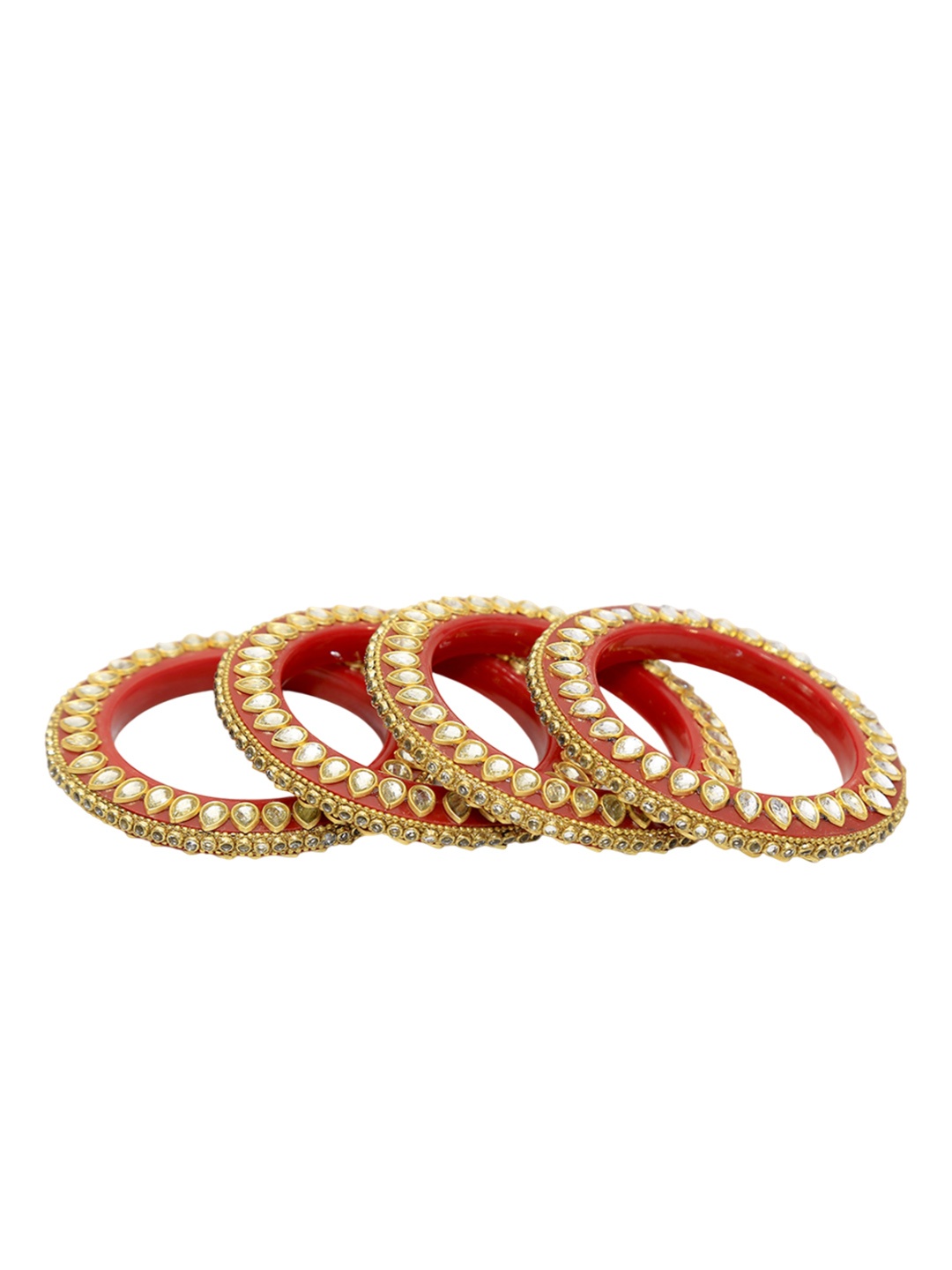 

Align Set Of 4 Gold Plated Kundan Stone Studded Bangles