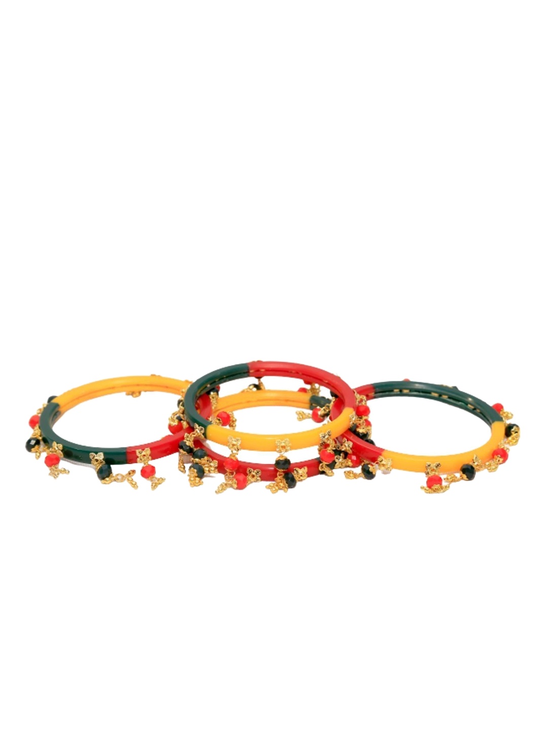 

Align Set Of 4 Gold Plated Beaded Bangles