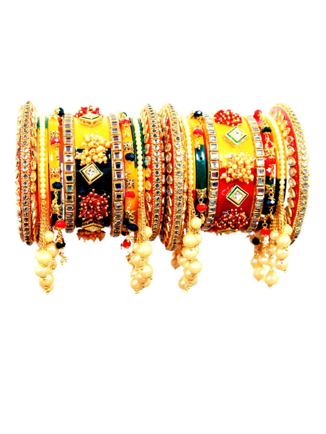 

Align Set Of 2 Gold-Plated Pearl Beaded Chuda Bangles