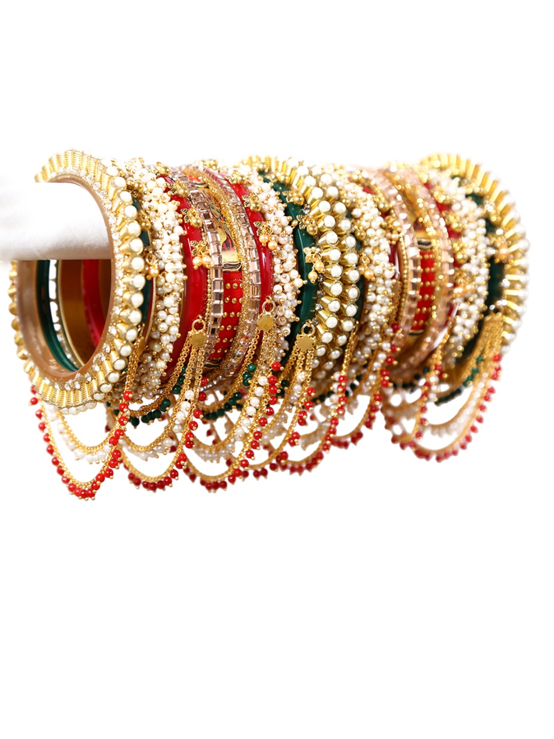 

Align Set Of 2 Gold-Plated Pearl Beaded Chuda Bangles
