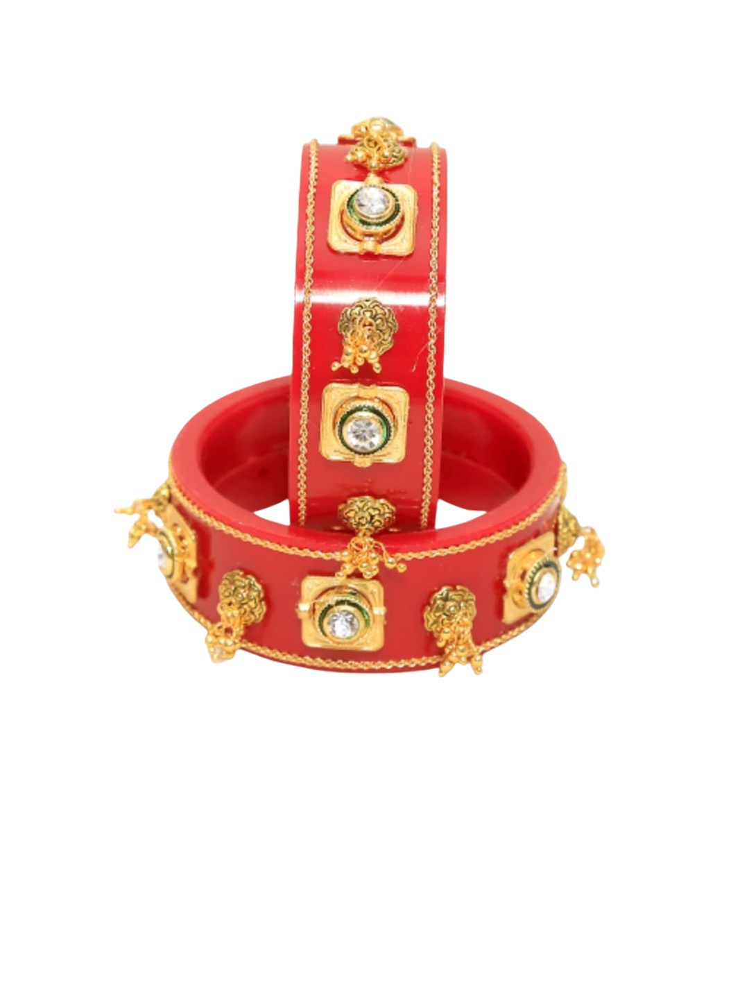 

Align Set Of 2 Gold Plated Stone Studded Bangles
