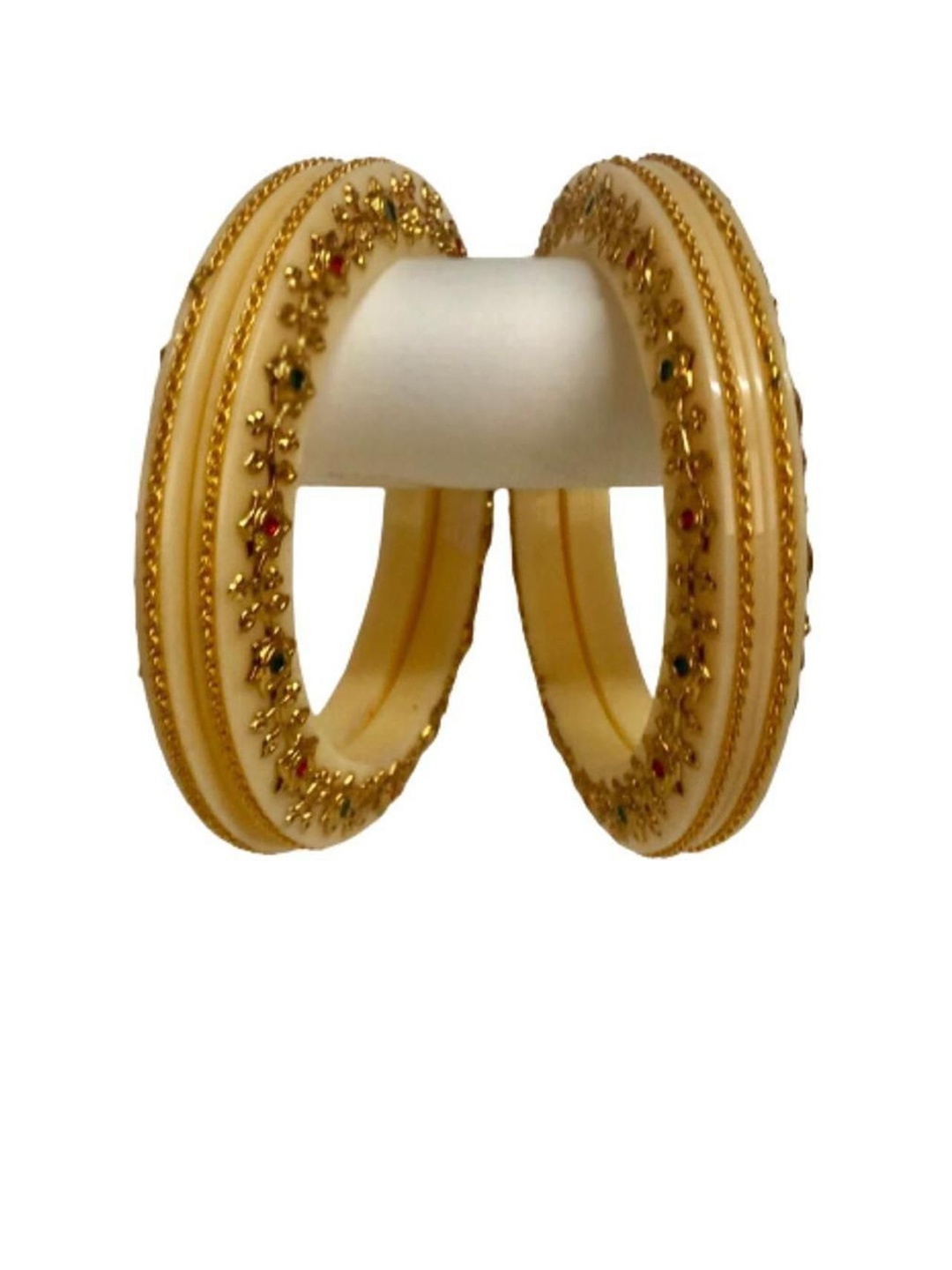 

Align Set Of 4 Gold Plated Stone Studded Bangles