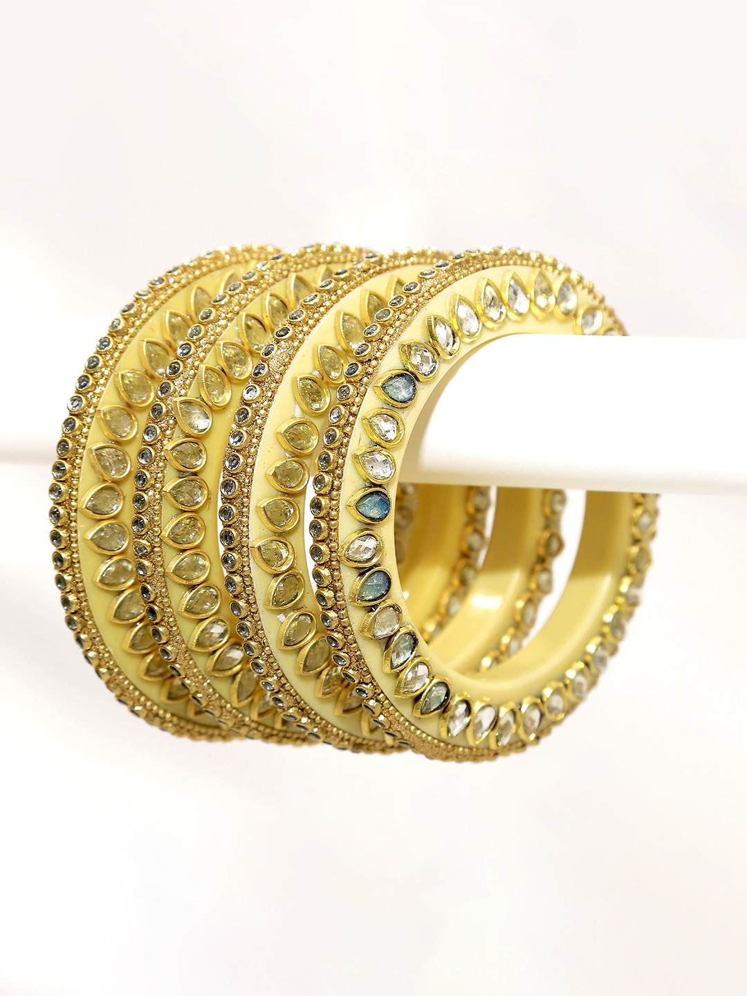 

Align Set Of 4 Gold Plated Stone Studded Bangles