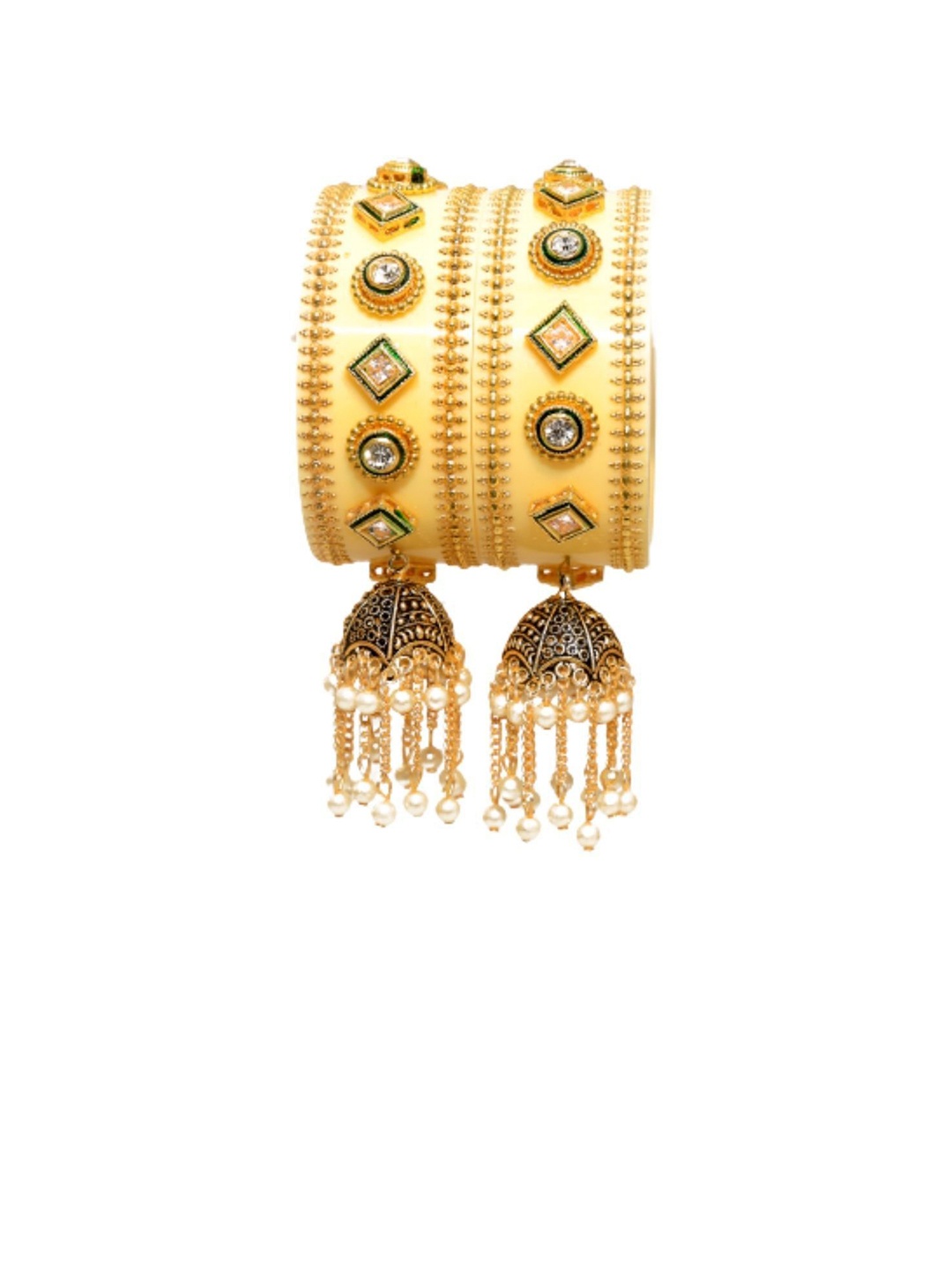 

Align Set Of 2 Gold-Plated Pearl Beaded Chuda Bangles