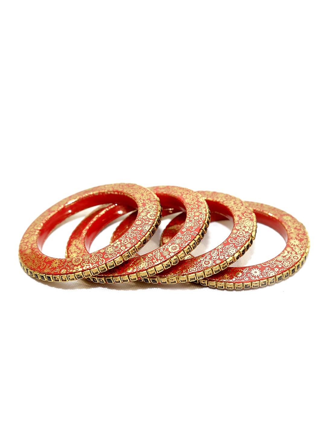 

Align Set Of 4 Gold Plated Stone Studded Bangles