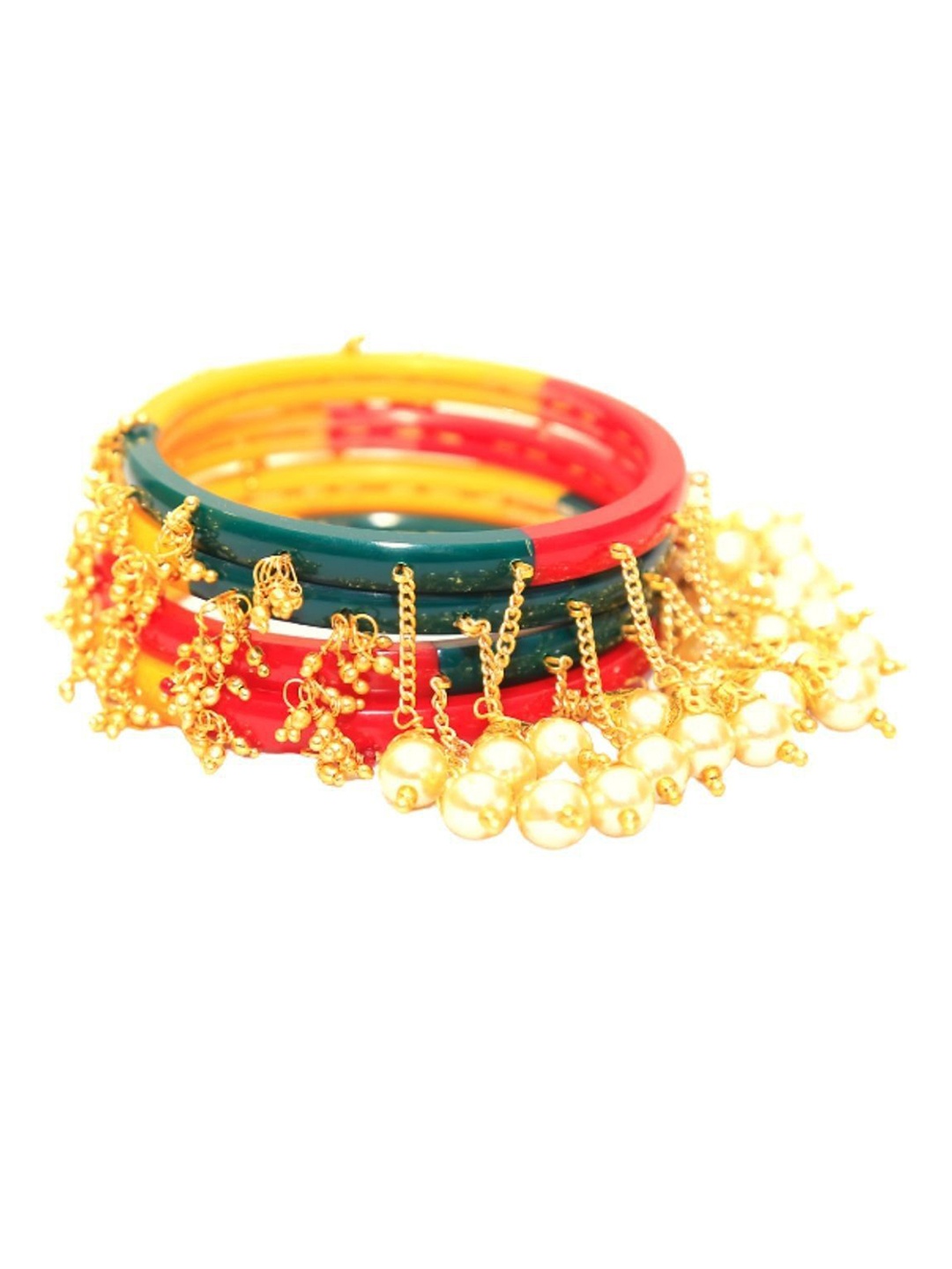 Align Set Of 4 Gold Plated Beaded Chuda Bangles