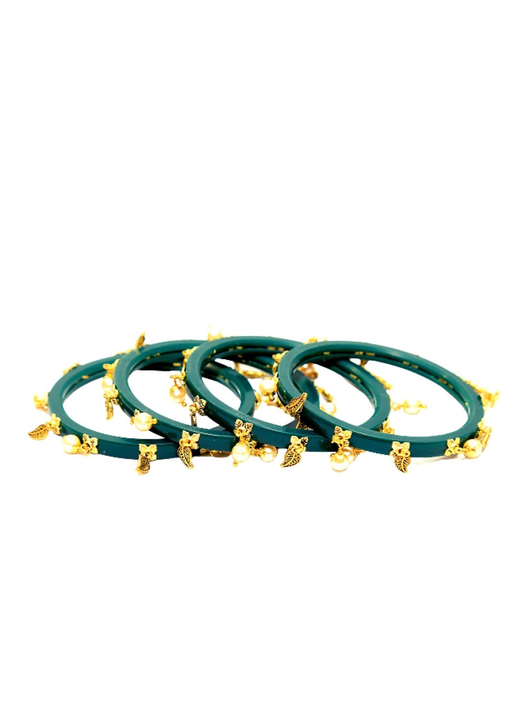 Align Set Of 4 Gold Plated Pearls Beaded Bangles