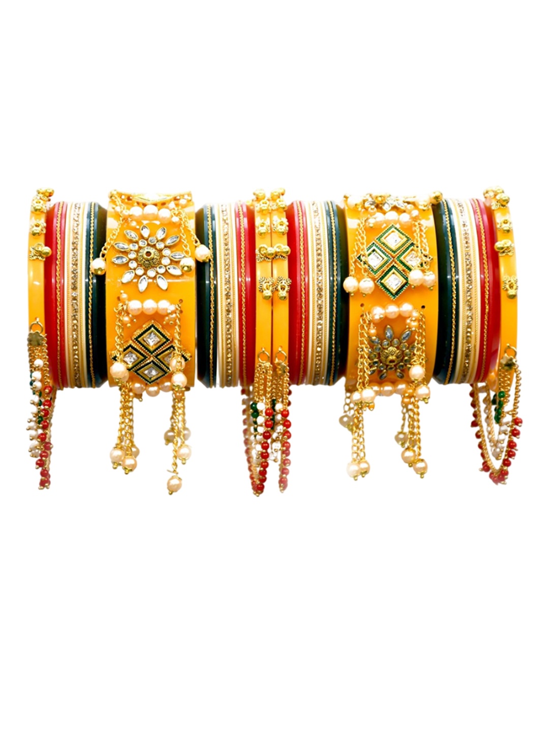 

Align Set Of 2 Gold-Plated Stone-Studded Chudas Bangles