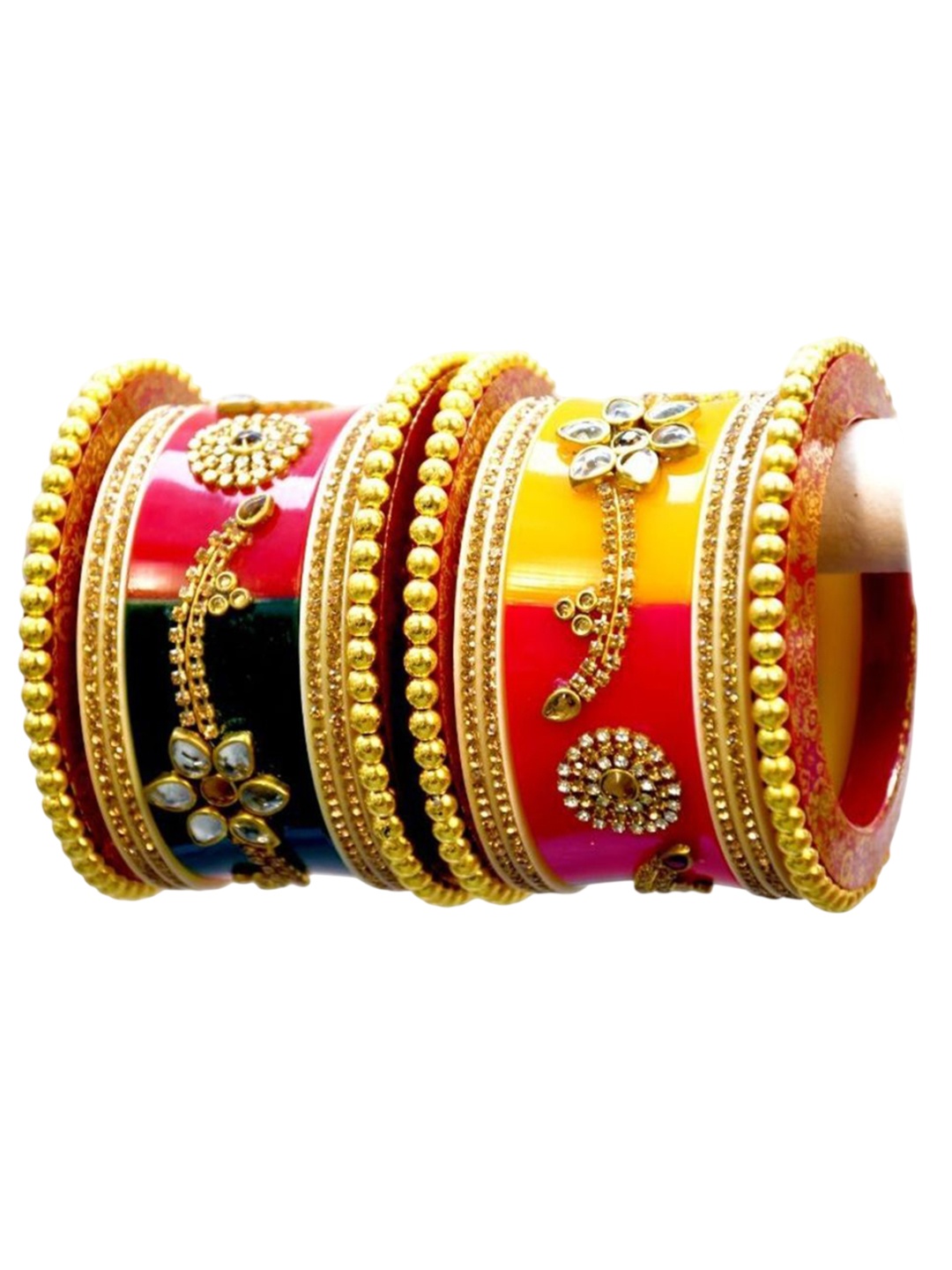 

Align Set Of 2 Gold-Plated AD-Studded Chuda Bangles