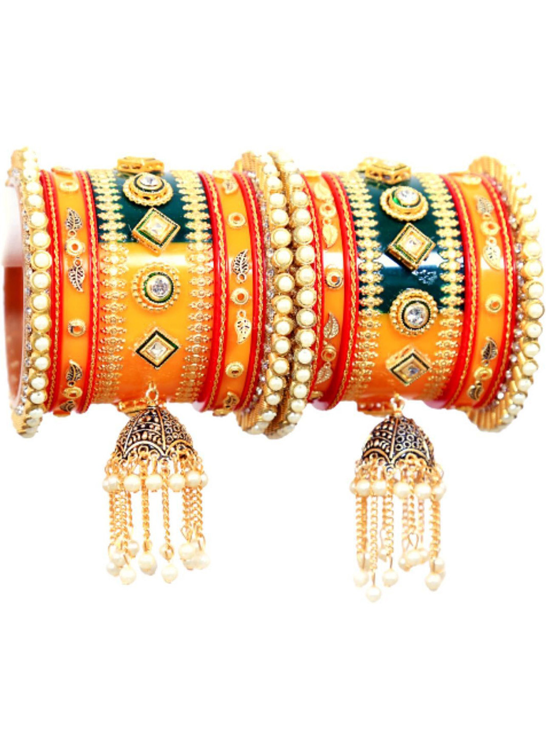 

Align Set Of 2 Gold-Plated Pearl Stone-Studded Bangles