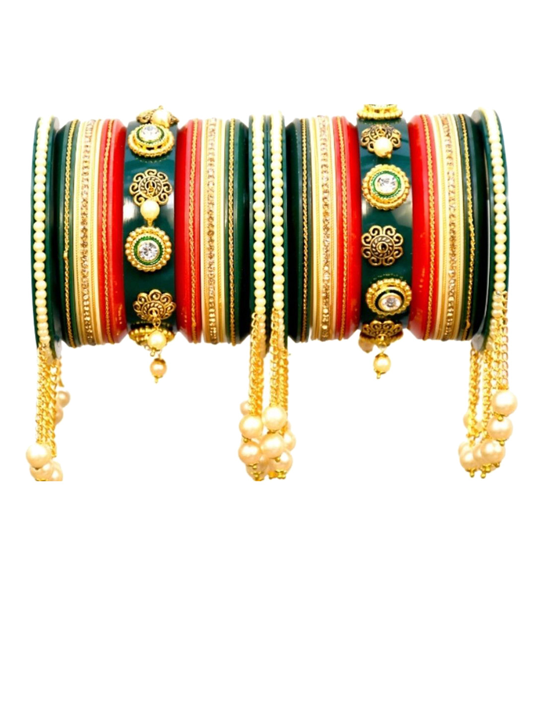 

Align Set Of 2 Gold Plated Beaded Chuda Bangles