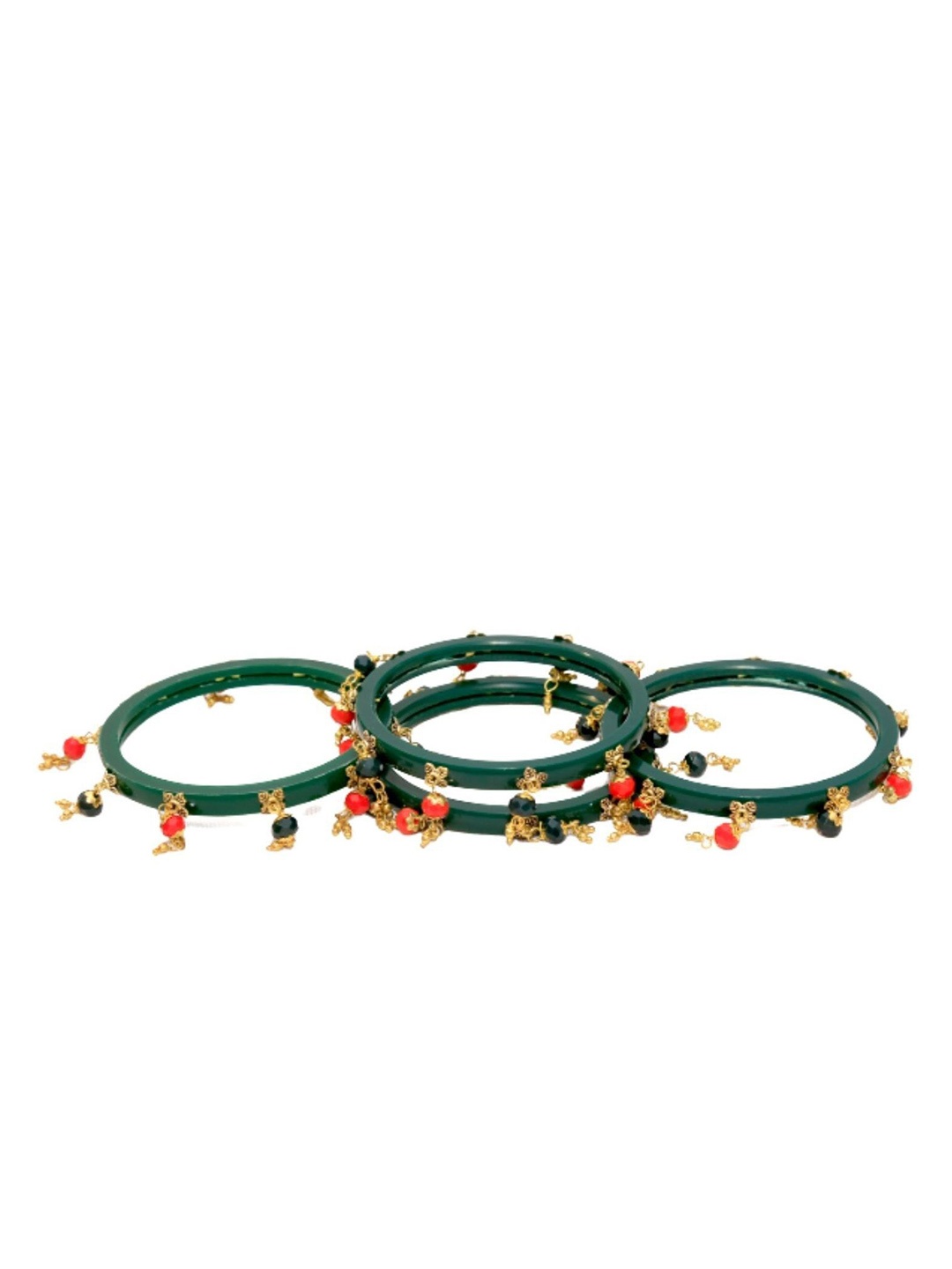 

Align Set Of 4 Gold-Plated Pearls Beaded Chuda Bangles