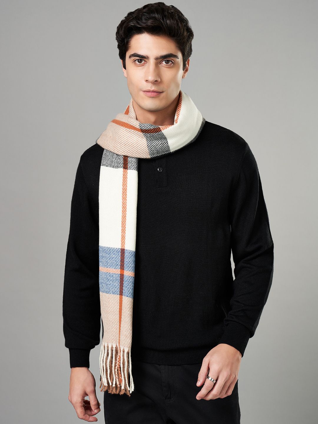 

BYFORD by Pantaloons Men Checked Acrylic Mufflers, Brown
