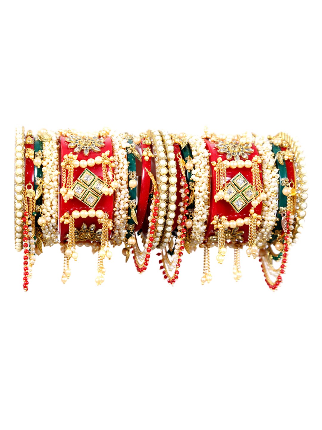 

Align Set Of 2 Gold-Plated Pearl Beaded Chuda Bangles