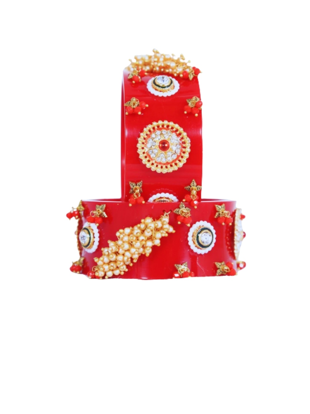 

Align Pack Of 2 Gold-Plated Pearls Beaded Chuda Bangles
