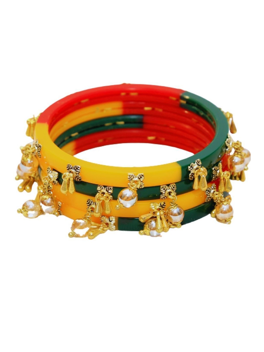 

Align Set Of 4 Gold-Plated Beaded Chuda Bangles