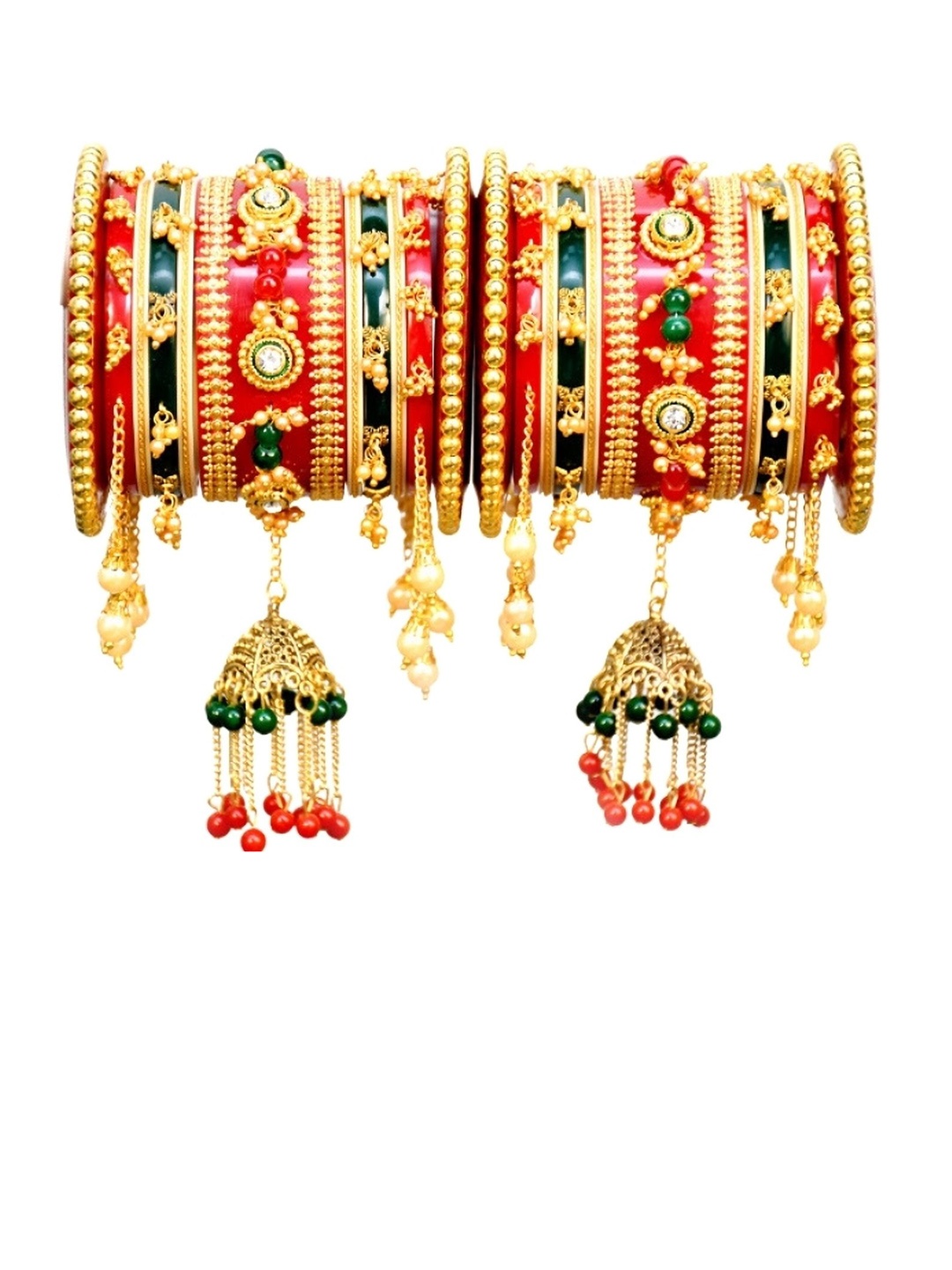 

Align Set Of 2 Gold-Plated Stone-Studded & Beaded Chudas
