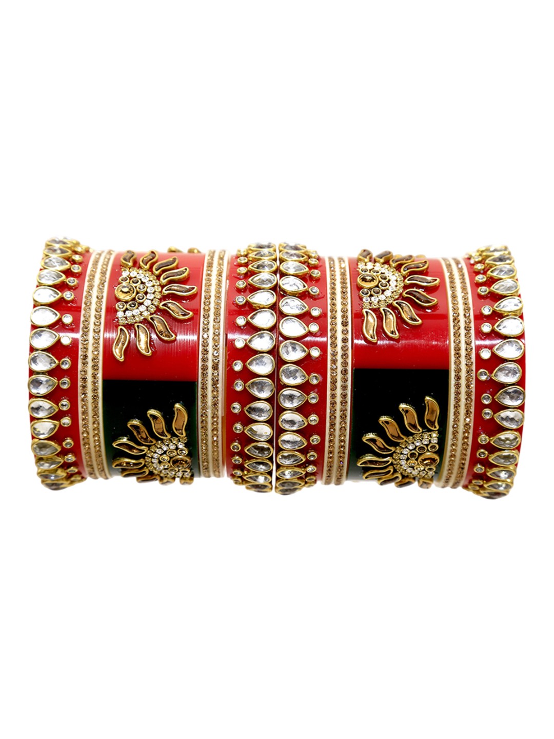 

Align Set Of 2 Gold-Plated AD-Studded Chuda Bangles