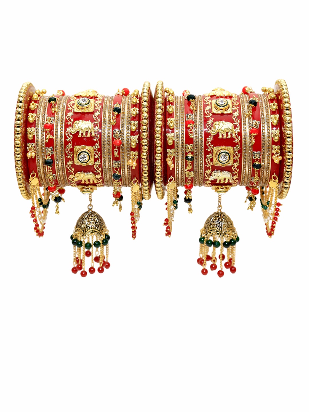Align Set Of 2 Gold-Plated Beaded Chuda Bangles