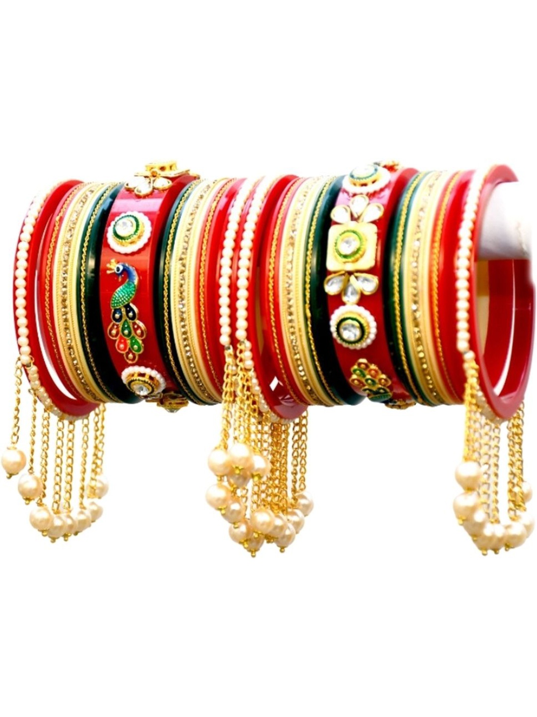 Align Set Of 2 Gold-Plated Beaded Chuda Bangles