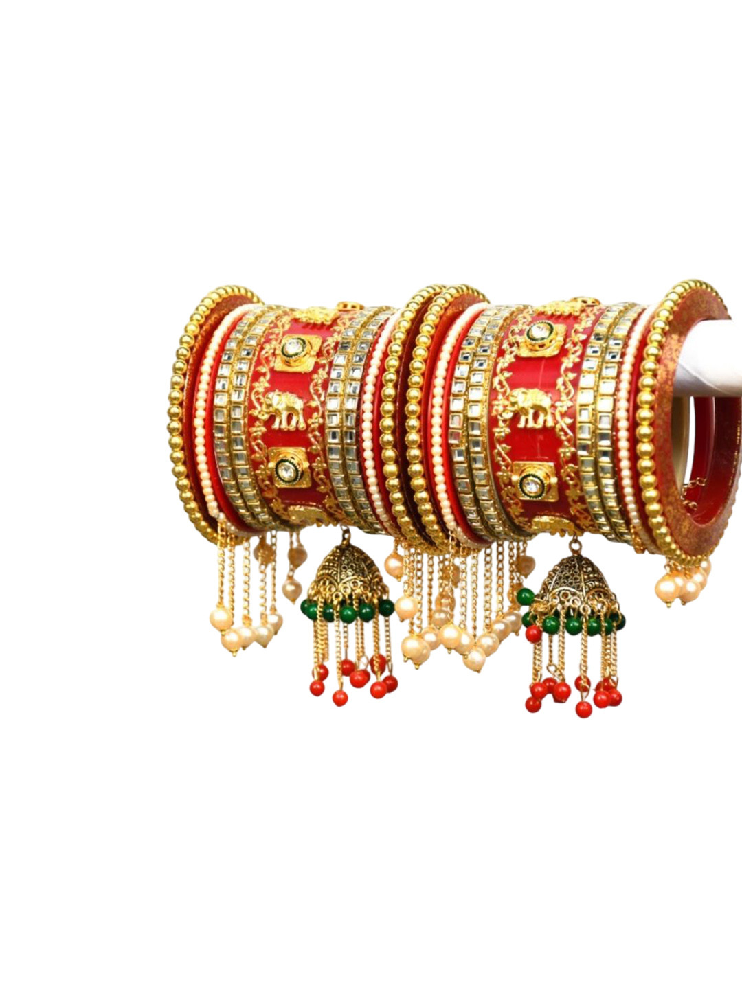

Align Set Of 2 Gold Plated Beaded Chuda Bangles