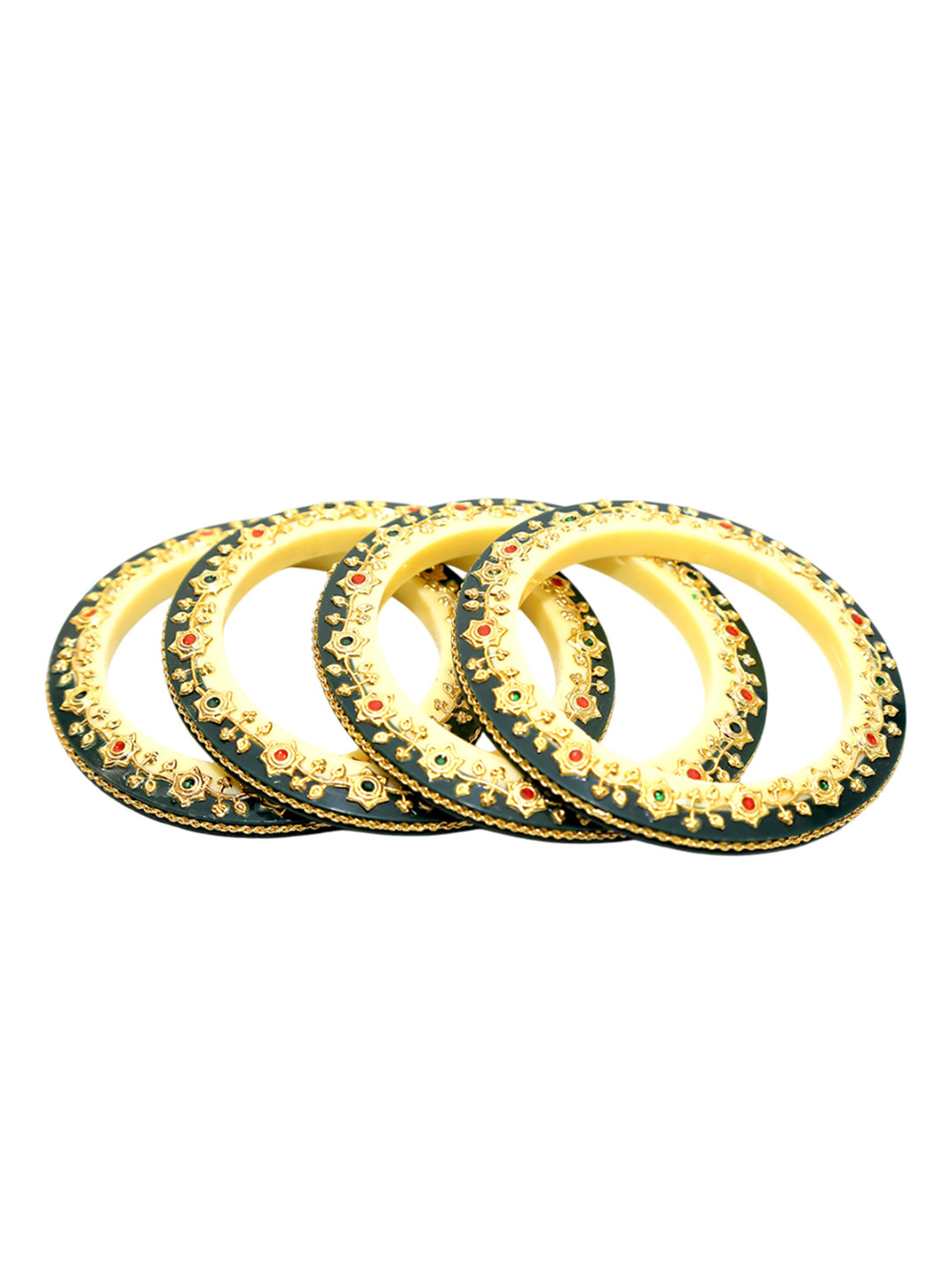

Align Pack Of 4 Gold-Plated Artificial Beads Beaded Bangles