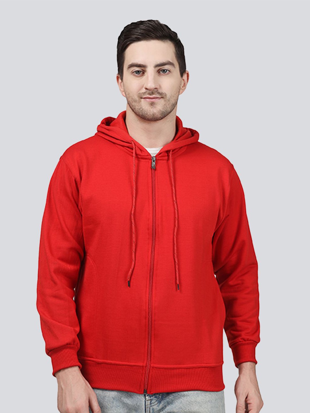 

Greylongg Men Hooded Sweatshirt, Red