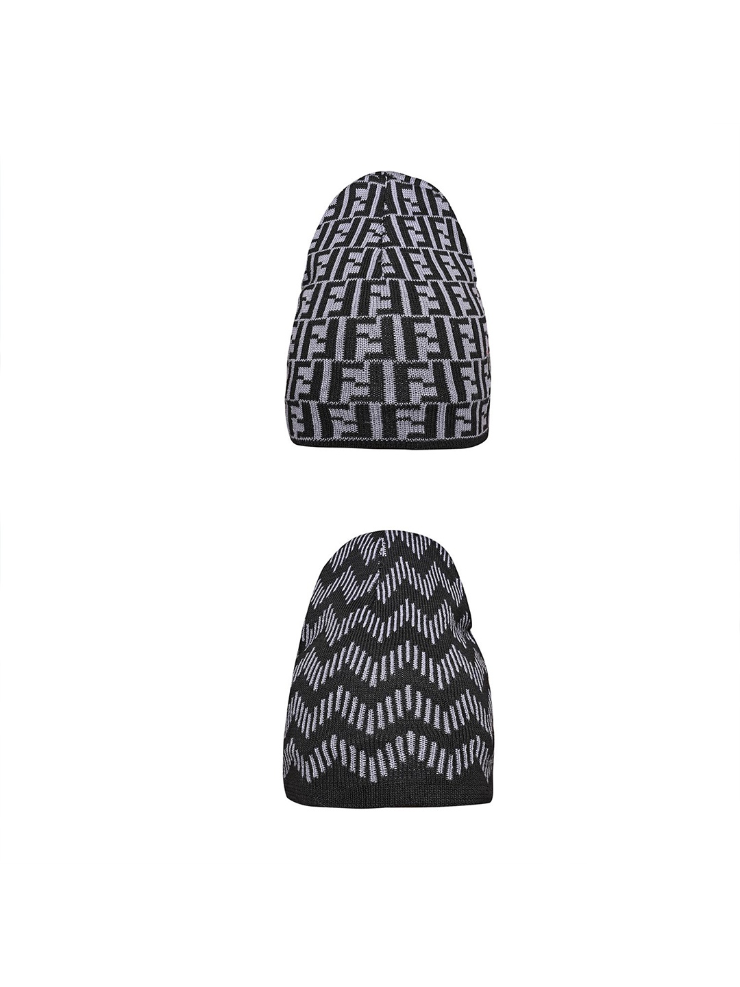 

LOOM LEGACY Men Pack of 2 Printed Beanie, Black
