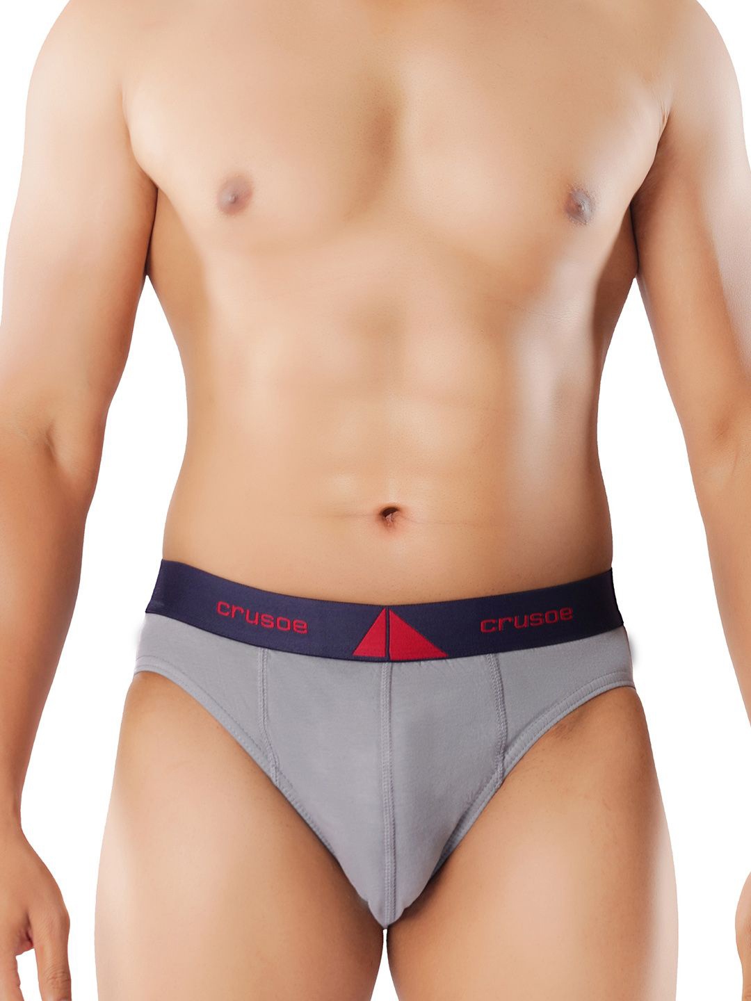 

Crusoe Men Pack Of 2 Antimicrobial Super Combed Cotton Basic Briefs, Grey