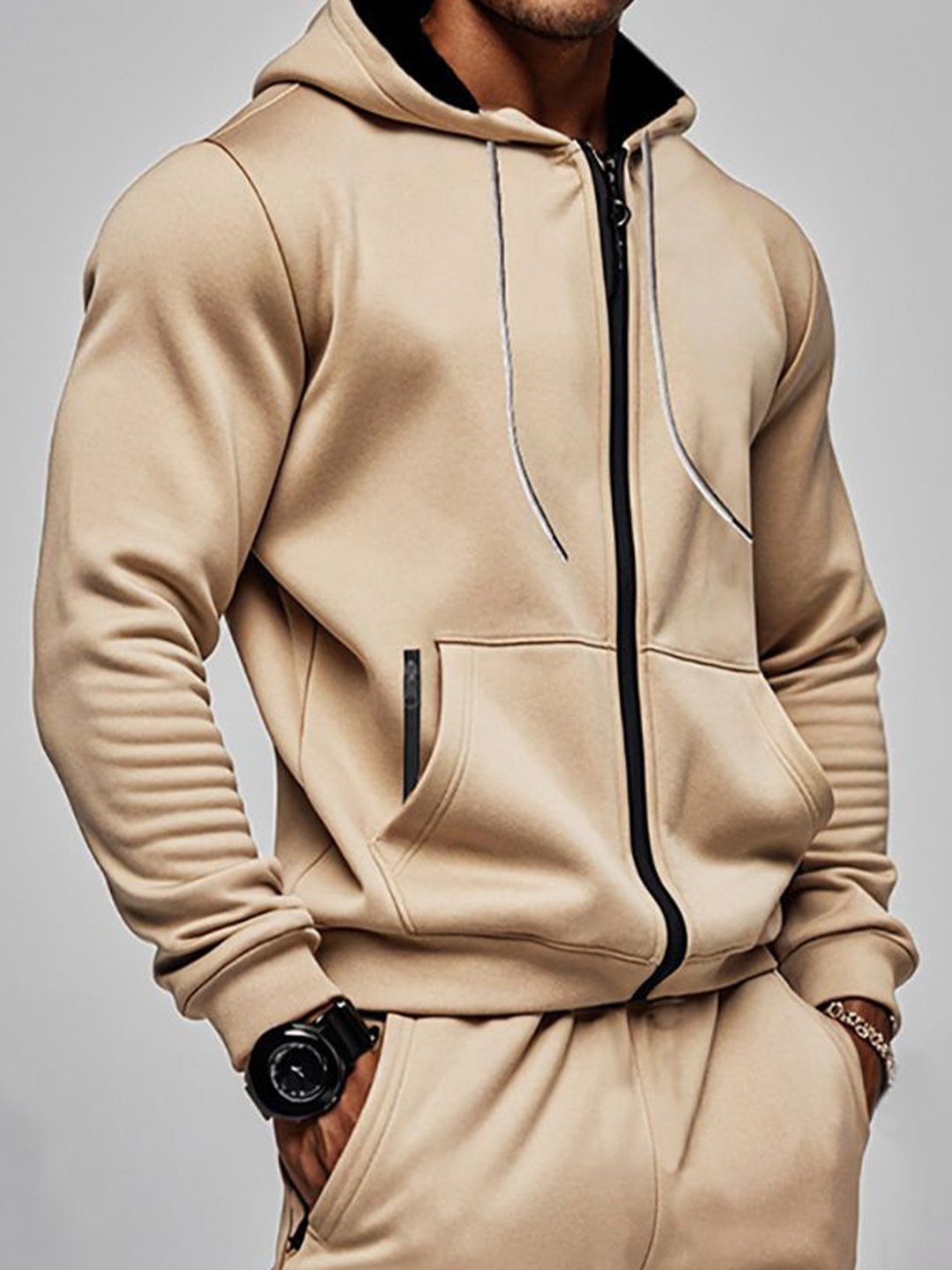 

StyleCast x Revolte Hooded Long Sleeves Sweatshirt With Jogger, Khaki