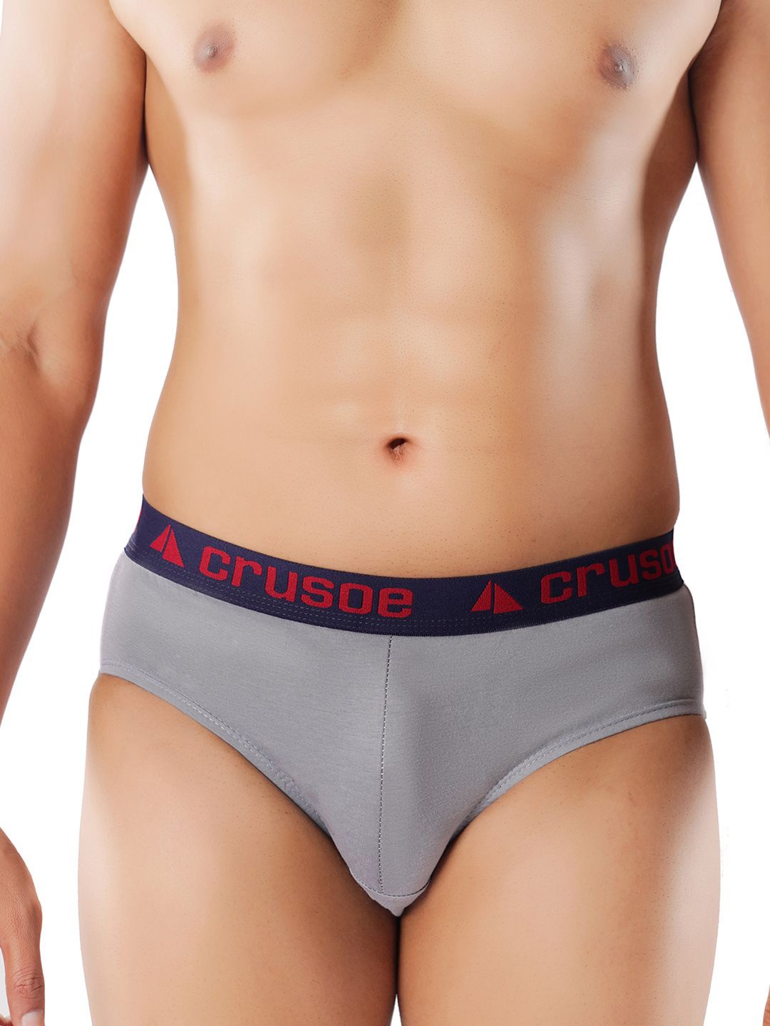 

Crusoe Men Pack of 3 Mid-Rise Basic Cotton Briefs CRU-1002-029, Silver