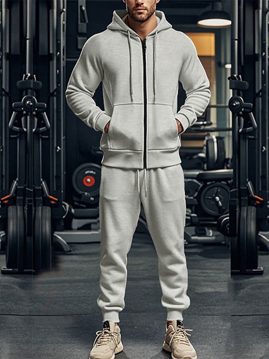 

StyleCast x Revolte Hooded Long Sleeves Sweatshirt With Jogger, Grey
