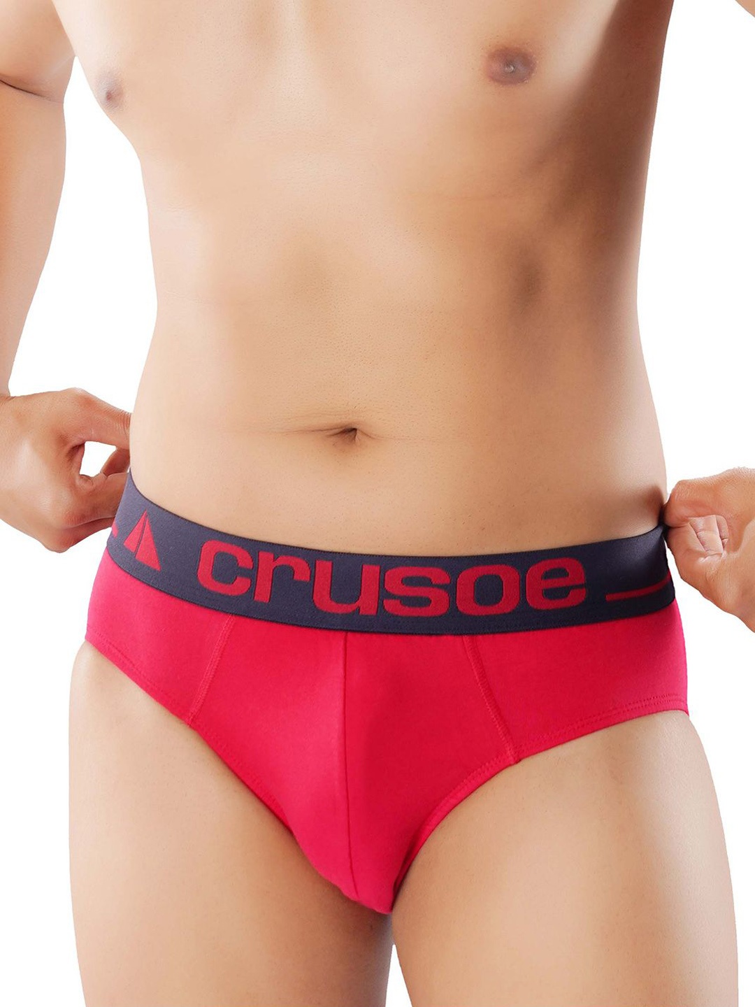 

Crusoe Men Pack Of 2 Low-Rise Antimicrobial Basic Briefs CRU-1026-255, Red