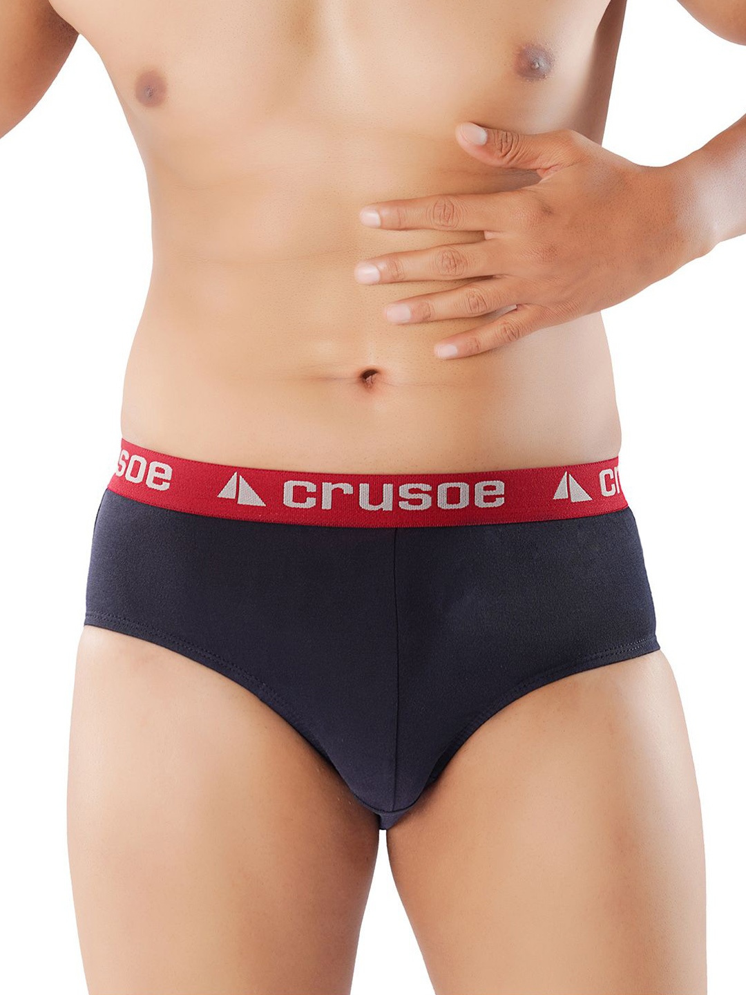 

Crusoe Men Pack Of 3 Antimicrobial Super Combed Pure Cotton Basic Briefs CRU-1002-019, Navy blue