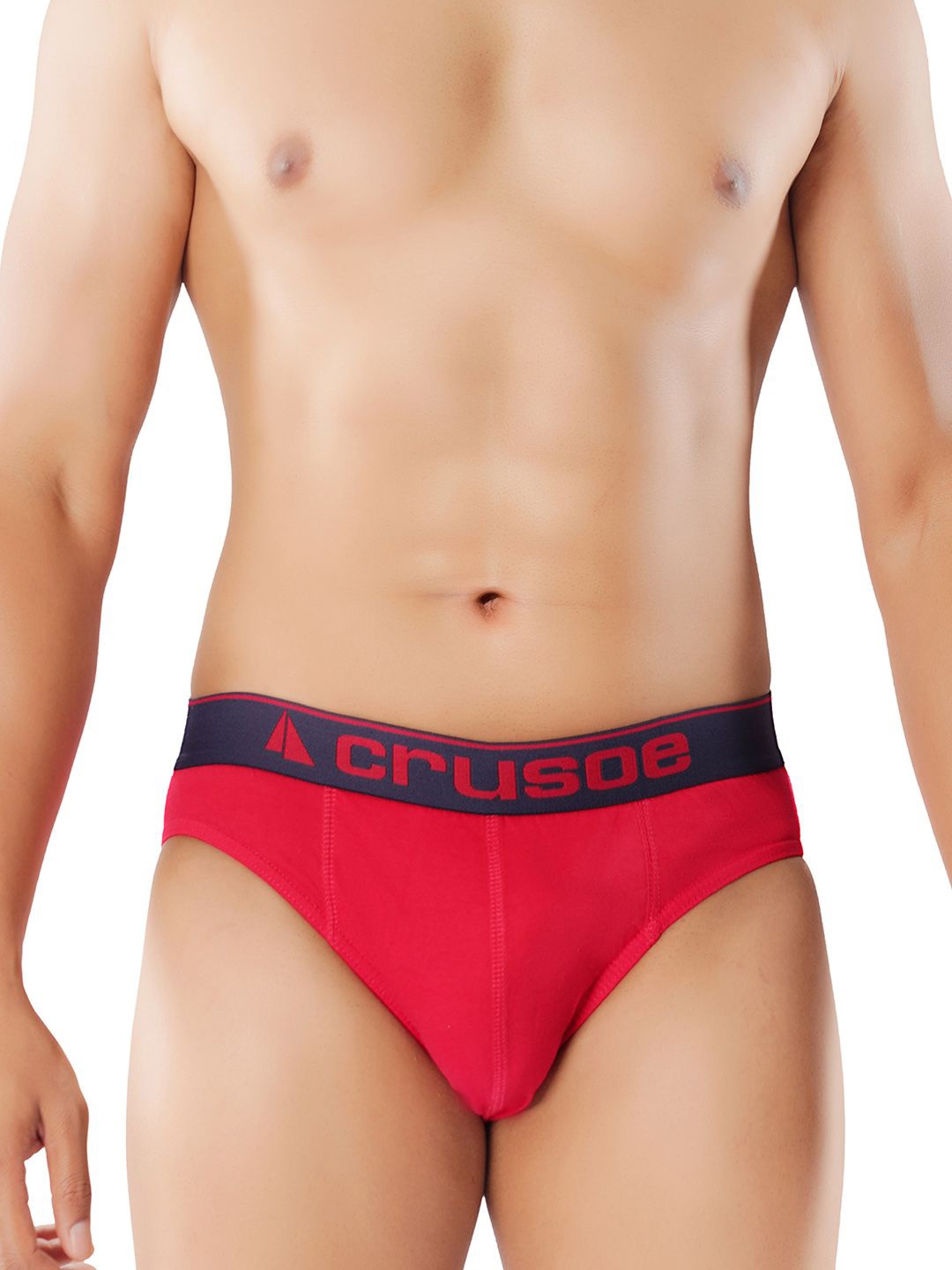 

Crusoe Men Pack Of 2 Pure Combed Pure Cotton Antimicrobial Basic Briefs CRU-1012-080, Red
