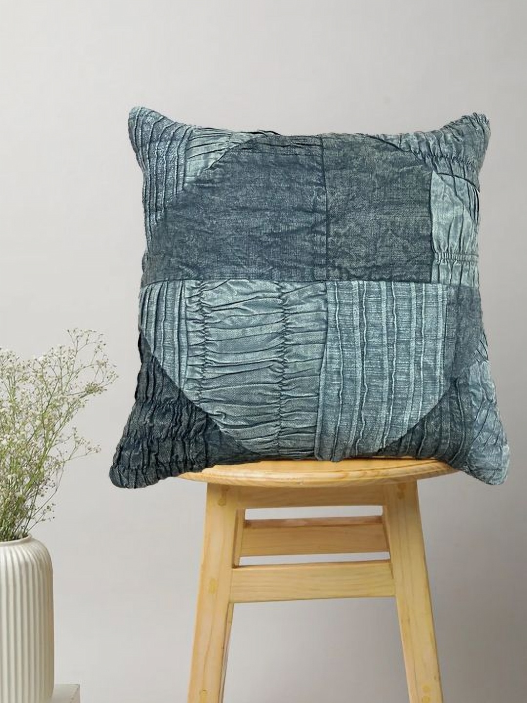 

SAJAVAT Grey Textured Cotton Square Cushion Cover