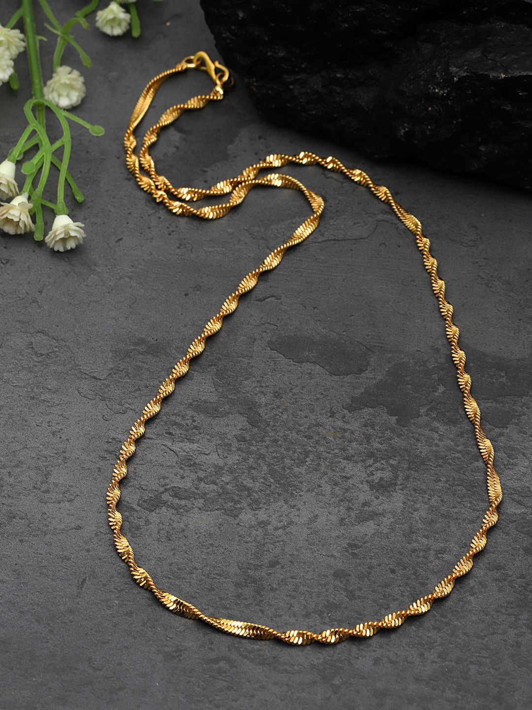 Sanjog Unisex Gold-Plated Antique Chain Brass Necklace