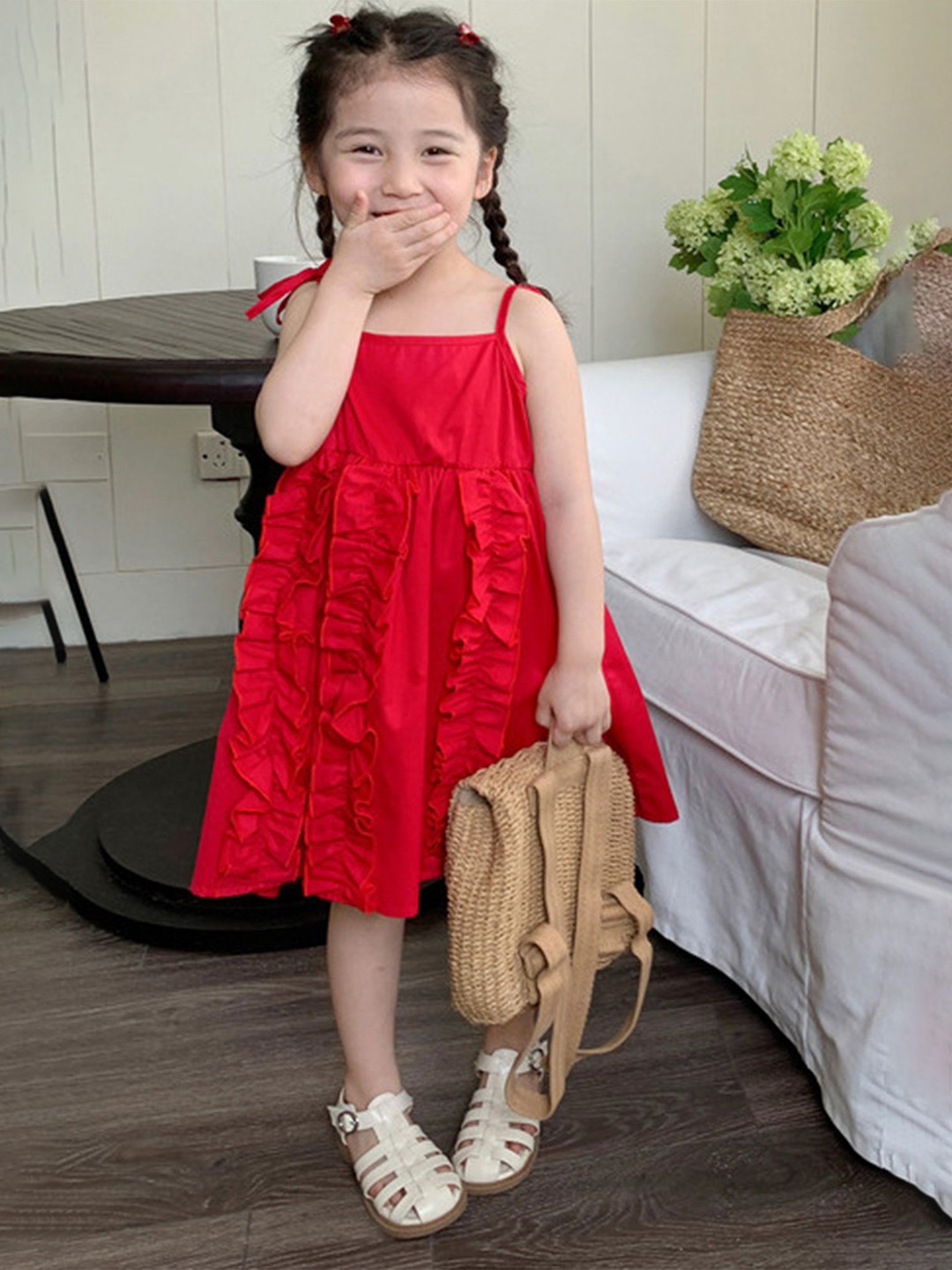 LULU & SKY Girls A-Line Dress, Red